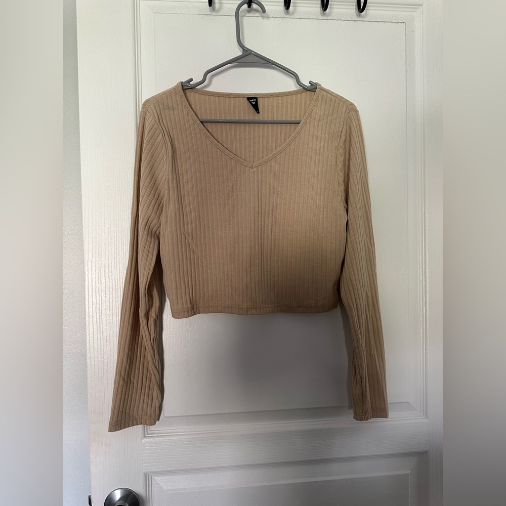 Unworn tan shein long sleeve crop top
